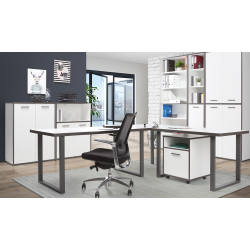 Biurko KEFLAVIK 120x75 cm Biały/Grafit – Domowanie.pl