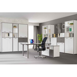 Biurko KEFLAVIK 120x75 cm Biały/Grafit – Domowanie.pl