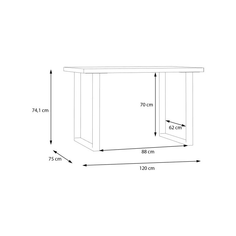 Biurko 120x75 Keflavik KFLB211-M897 Biały/Dąb Artisan Meble Forte