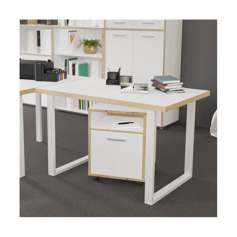 Biurko KEFLAVIK 120 cm – styl skandynawski, Dąb Artisan