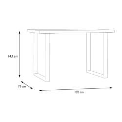 Biurko 120x75 Keflavik KFLB211-M897 Biały/Dąb Artisan Meble Forte