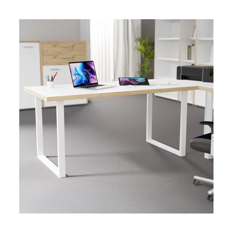 Biurko 160x75 Keflavik KFLB422-M897 Biały/Dąb Artisan Meble Forte