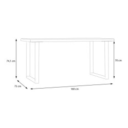 Biurko 160x75 Keflavik KFLB422-M897 Biały/Dąb Artisan Meble Forte