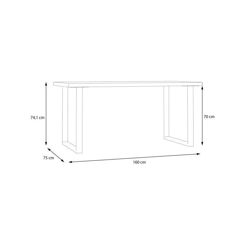 Biurko 160x75 Keflavik KFLB422-M897 Biały/Dąb Artisan Meble Forte