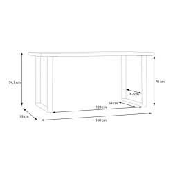 Biurko 160x75 Keflavik KFLB422-M897 Biały/Dąb Artisan Meble Forte