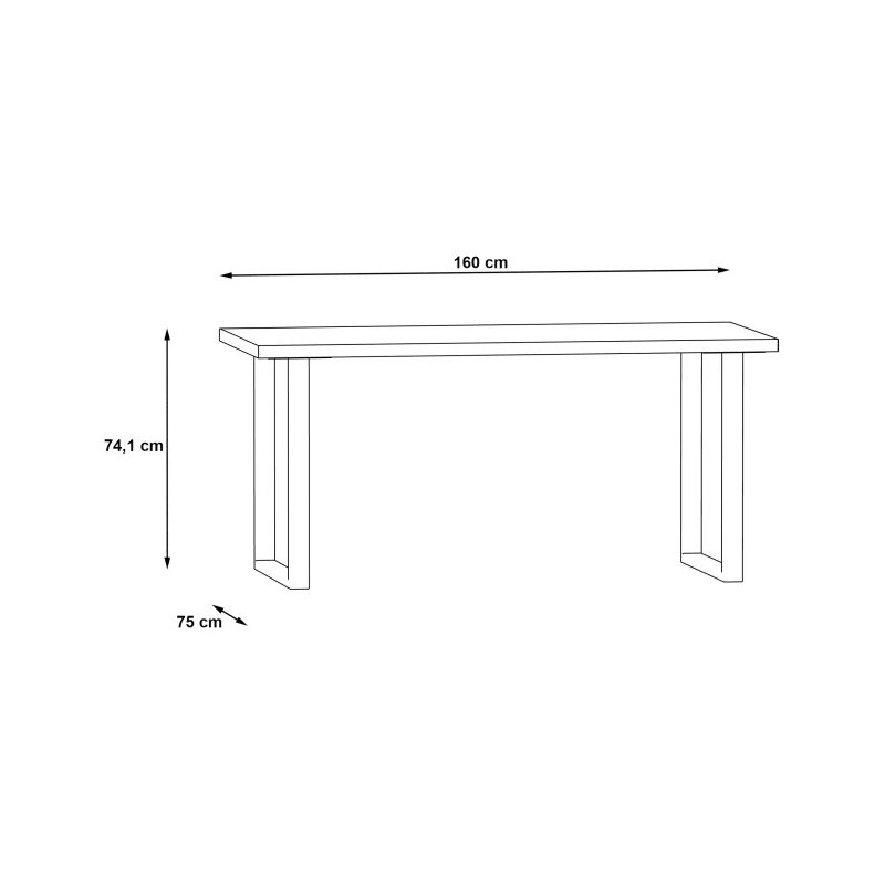 Biurko 160x75 Keflavik KFLB422-120-940 Biały/Grafit Meble Forte