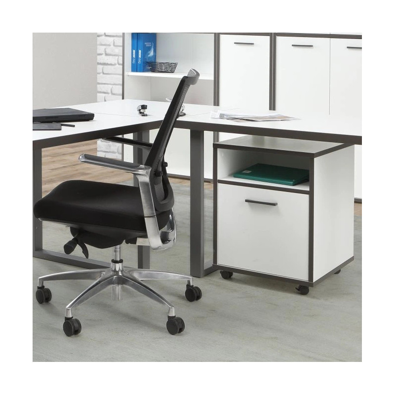 Element łączący 90° biurka Keflavik KFLB90-120-940 Biały/Grafit Meble Forte