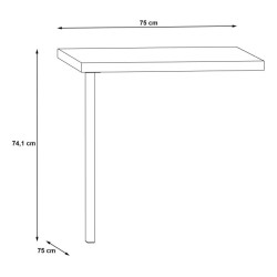 Blat narożny KEFLAVIK biały/grafit – element do biurka