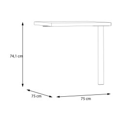 Element łączący 90° biurka Keflavik KFLB90-M897 Biały/Dąb Artisan Meble Forte