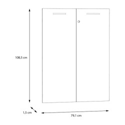 Komplet drzwi z zamkiem Keflavik KFLF321-120 Biały/Grafit Meble Forte