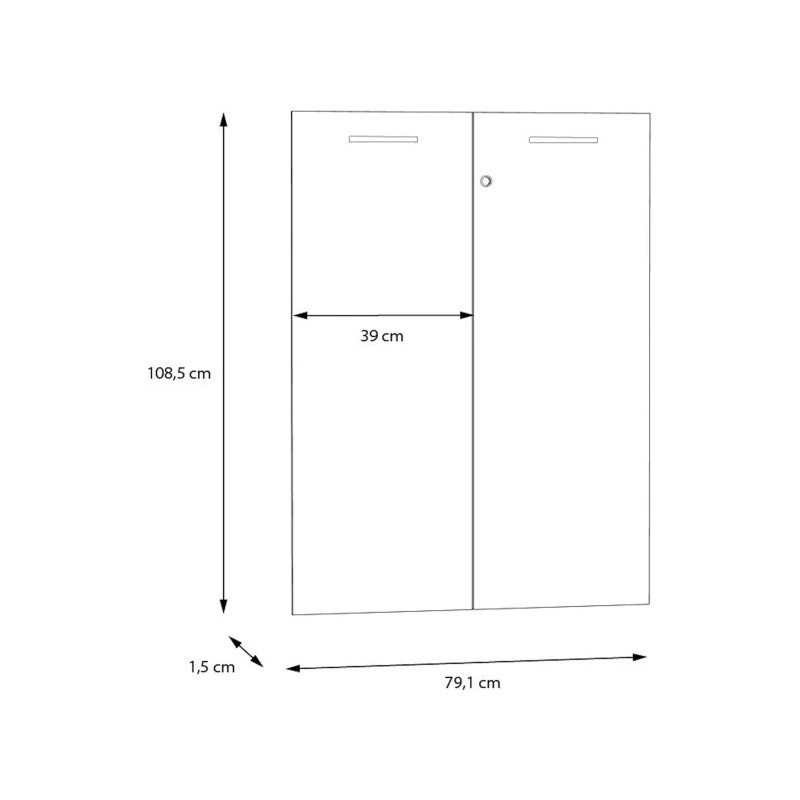 Komplet drzwi z zamkiem Keflavik KFLF321-120 Biały/Grafit Meble Forte