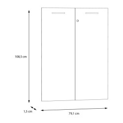 Drzwiczki do regału KEFLAVIK Biały – komplet z zamkiem