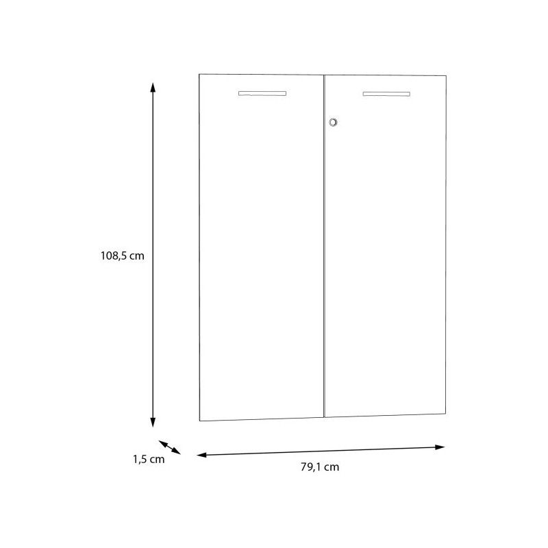Drzwiczki do regału KEFLAVIK Biały – komplet z zamkiem