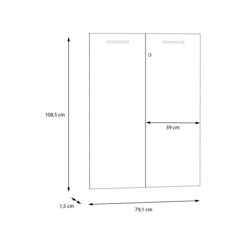 Drzwiczki do regału KEFLAVIK Biały – komplet z zamkiem
