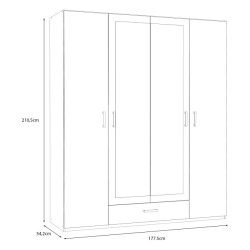Econobox 2 ECBS944 – szafa z lustrem 180 cm dąb mauvella