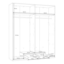Econobox 2 ECBS944 – szafa z lustrem 180 cm dąb mauvella