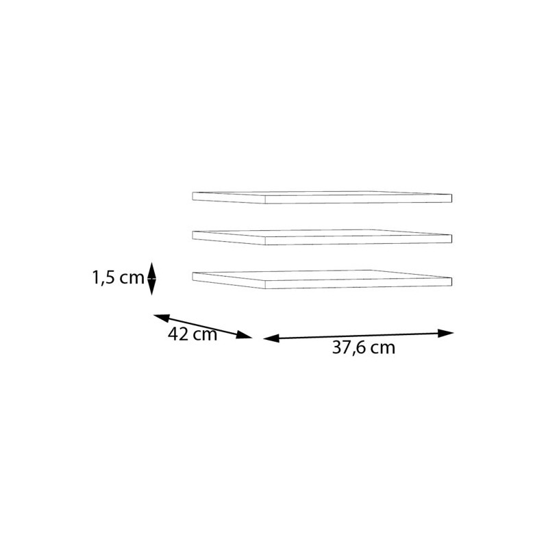 Econobox 2 ECBD376 – zestaw 3 półek do szafy