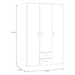 Szafa Econobox 2 ECBS832 120 cm | biały/dąb puccini