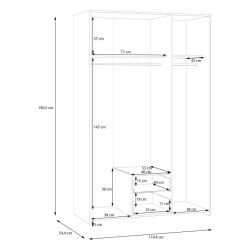 Szafa Econobox 2 ECBS832 120 cm | biały/dąb puccini