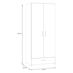 Biała szafa 2-drzwiowa 80 cm Econobox 2 | Meble Forte