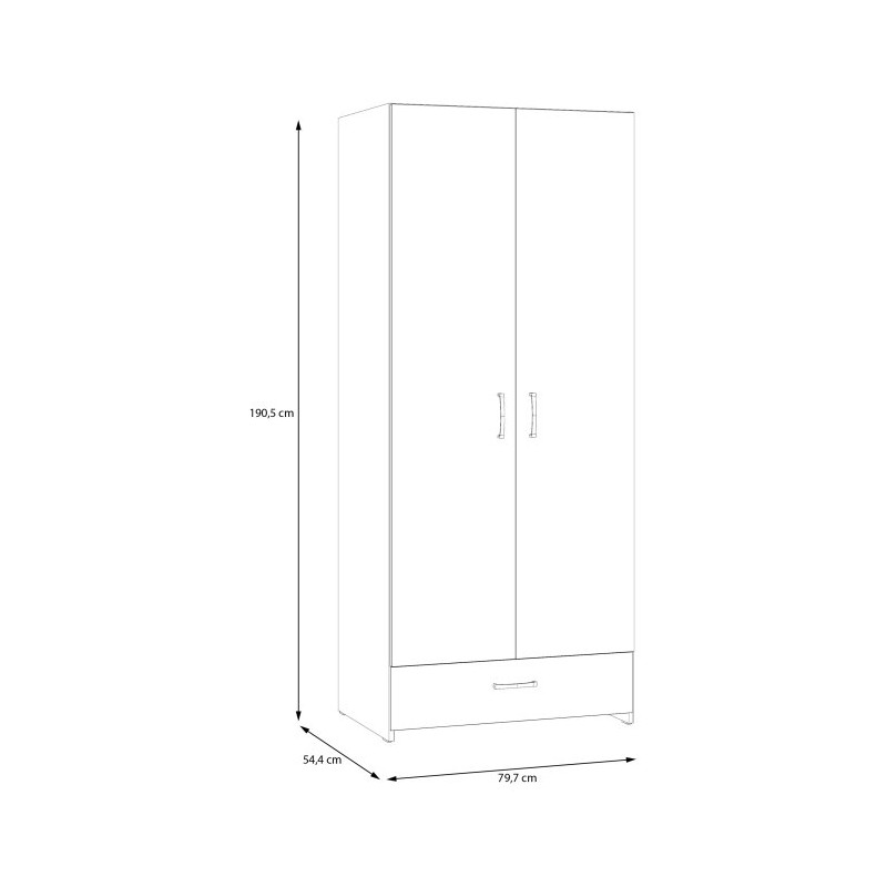 Biała szafa 2-drzwiowa 80 cm Econobox 2 | Meble Forte