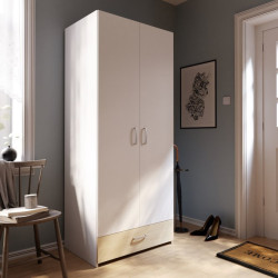 Biała szafa 2-drzwiowa 80 cm Econobox 2 | Meble Forte