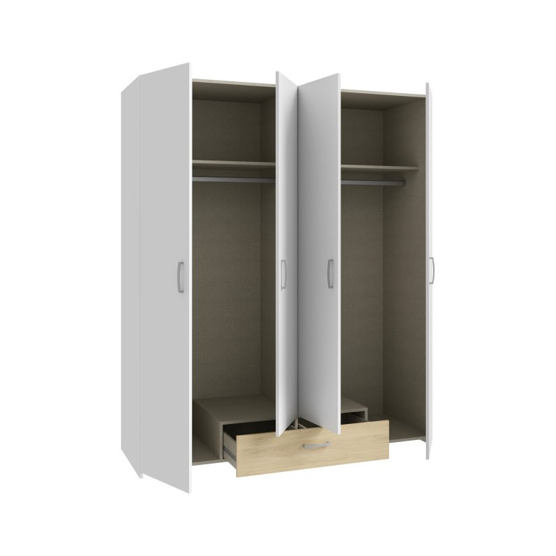 Szafa Econobox 2 ECBS842  160 cm | biały/dąb puccini
