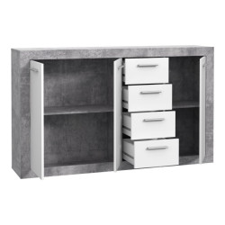 Komoda 150 cm Baccio BCCK241 | biały/beton jasnoszary