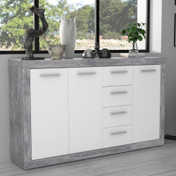 Komoda 150 cm Baccio BCCK241 | biały/beton jasnoszary