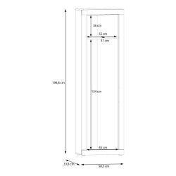 Szafa 60 cm Baccio biały/dąb artisan | kompaktowa i stylowa
