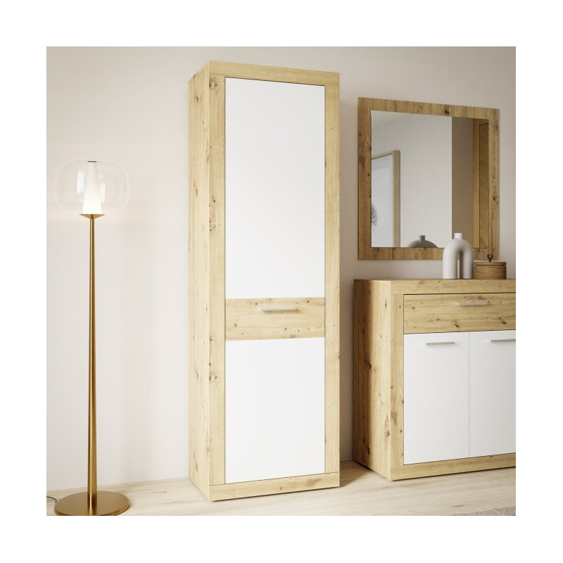 Szafa 60 cm Baccio biały/dąb artisan | kompaktowa i stylowa
