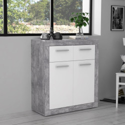 Mała komoda 80 cm Baccio BCCK241 | biały/beton jasnoszary