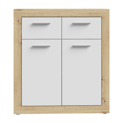 Mała komoda 80 cm Baccio BCCK241 | biały/dąb artisan