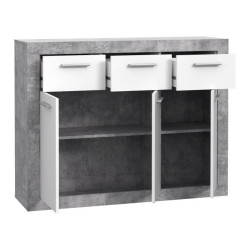 Komoda z szufladami Baccio BCCK231 | biały/beton jasnoszary