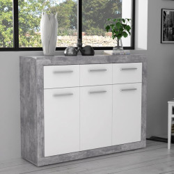 Komoda z szufladami Baccio BCCK231 | biały/beton jasnoszary