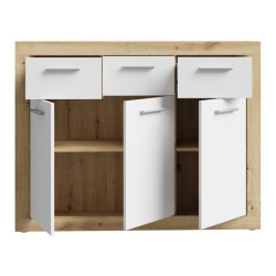 Komoda z szufladami Baccio BCCK231 | biały/dąb artisan