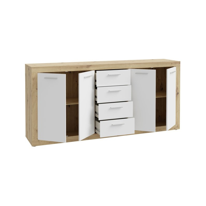 Biała komoda 200 cm Baccio – maksimum przechowywania