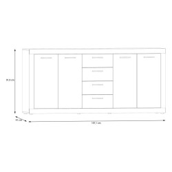 Biała komoda 200 cm Baccio – maksimum przechowywania
