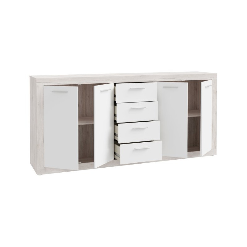 Biała komoda 200 cm Baccio – maksimum przechowywania