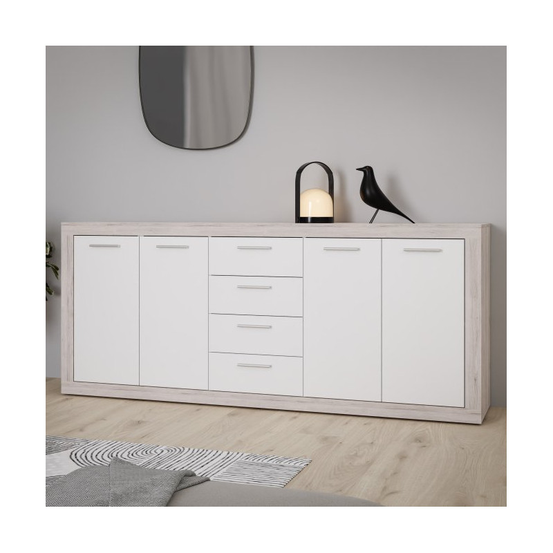 Biała komoda 200 cm Baccio – maksimum przechowywania