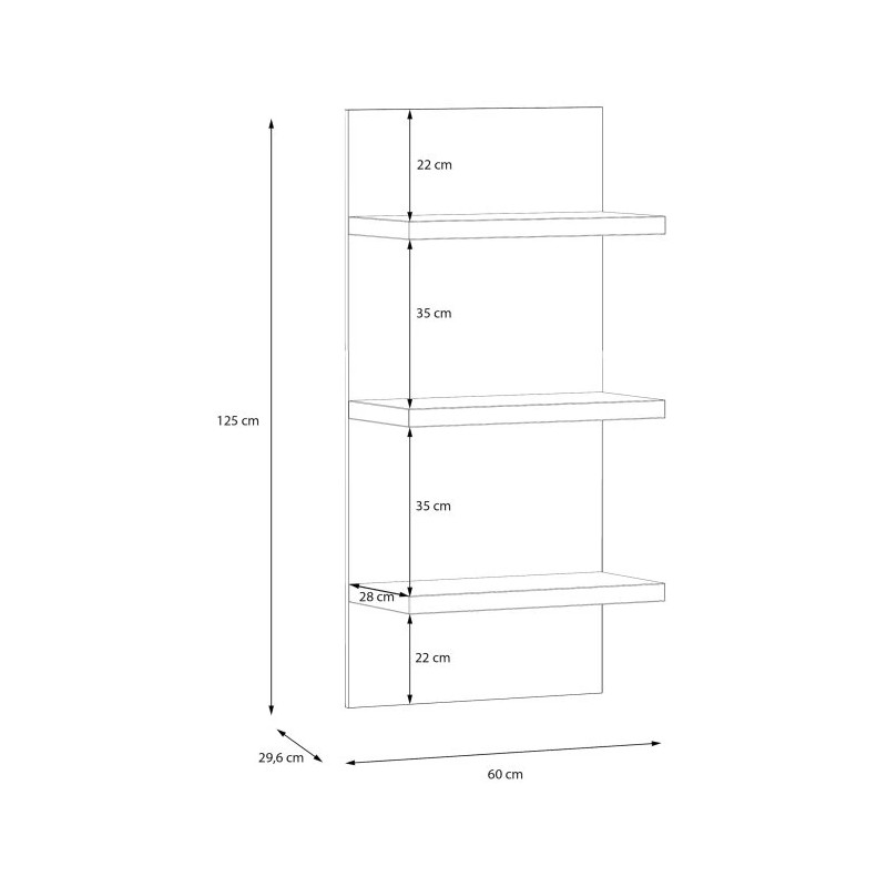 Półka wisząca 60 cm LEWISVILLE Dąb Valencia – Domowanie.pl
