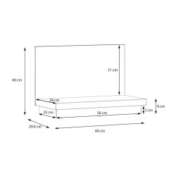 Podstawa do półki pionowej Lewisville LWSB02-M830 Secret Grey/Dąb Valencia Meble Forte