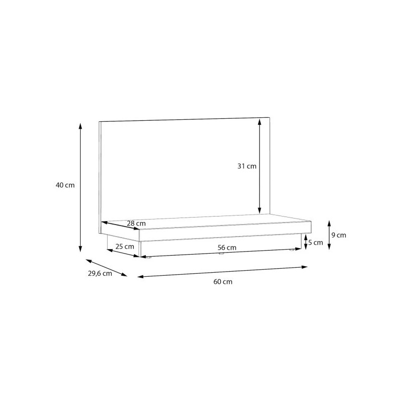 Podstawa do półki pionowej Lewisville LWSB02-M830 Secret Grey/Dąb Valencia Meble Forte