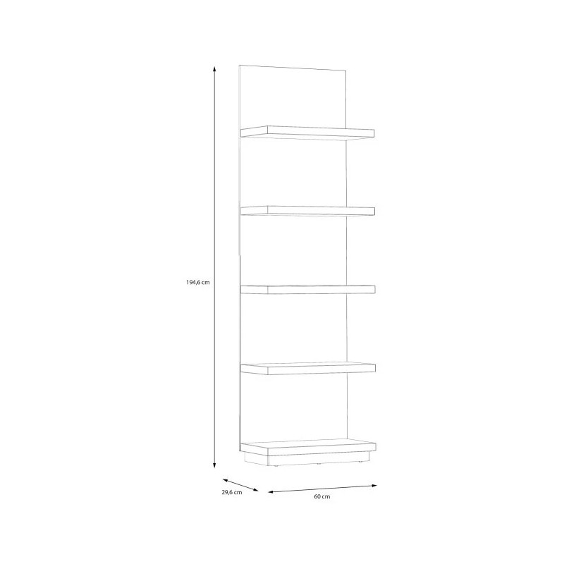 Regał otwarty Lewisville LWSB04-M830 Secret Grey/Dąb Valencia Meble Forte