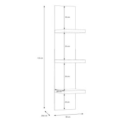 Półka pionowa 30cm Lewisville LWSB03-D116 Dąb Valencia Meble Forte