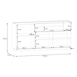 Komoda 180cm Lewisville LWSK231-M829 Secret Gray/Dąb Valencia Meble Forte