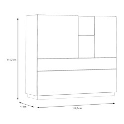 Komoda 120 cm LEWISVILLE – styl modern scandi Domowanie
