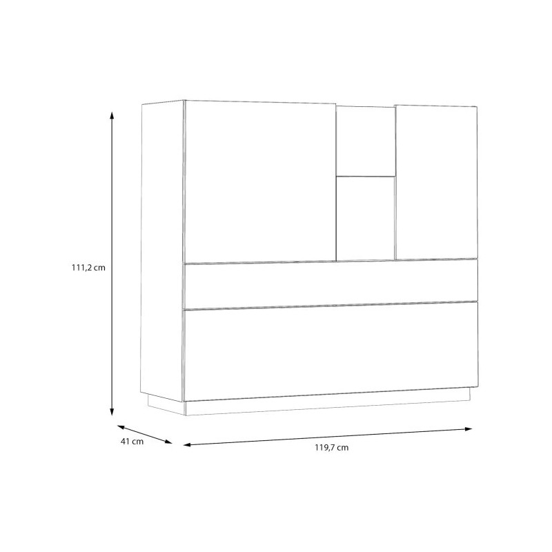 Komoda 120 cm LEWISVILLE – styl modern scandi Domowanie