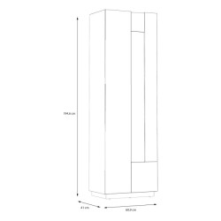 Witryna wąska Lewisville LWSV711-M829 Secret Gray/Dąb Valencia Meble Forte