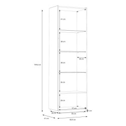 Witryna wąska Lewisville LWSV711-M829 Secret Gray/Dąb Valencia Meble Forte